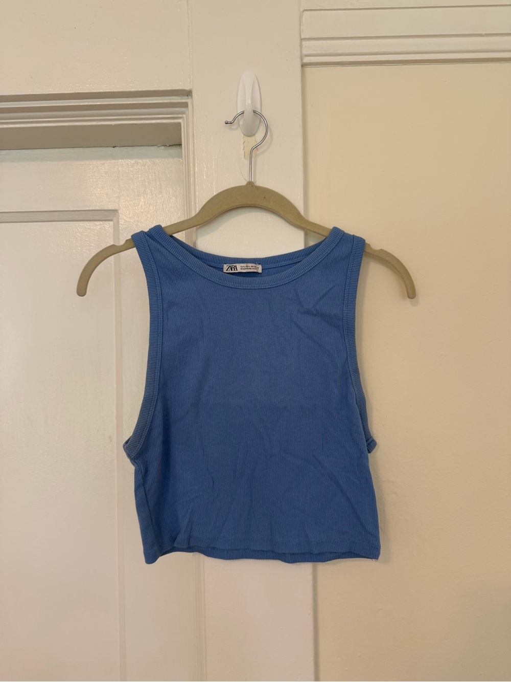 Zara Basic Rib Tank Top Blue - Picture 6 of 7